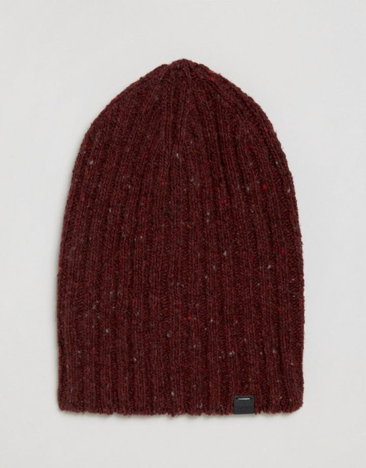 Esprit Ribbed Neppy Beanie - Red