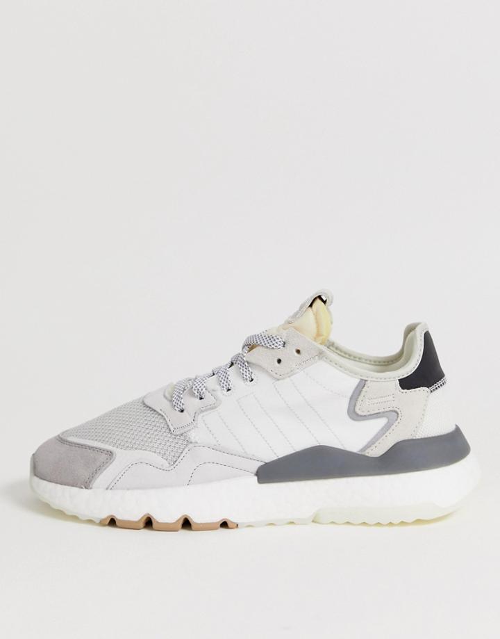 Adidas Originals Nite Jogger Sneakers In White - White