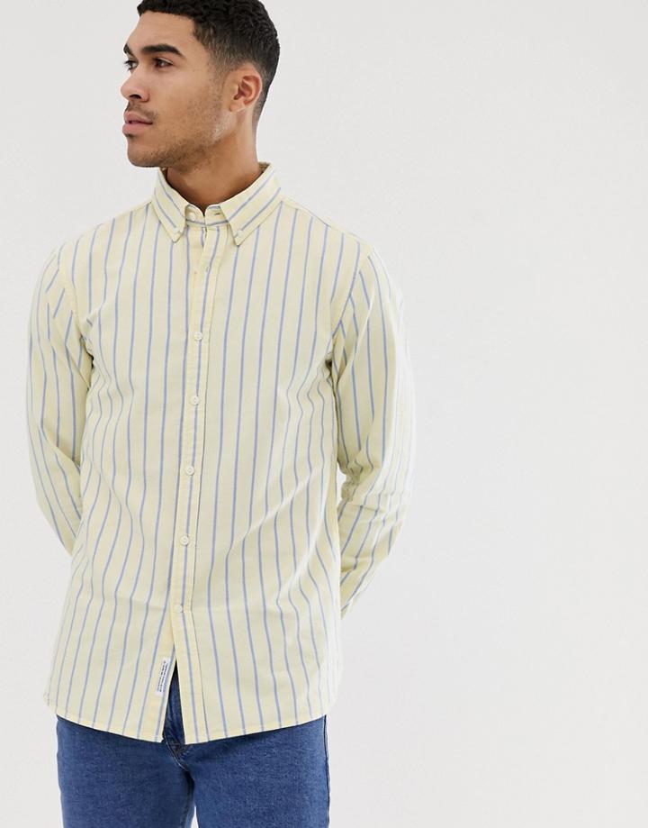 Pull & Bear Oxford Shirt In Regular Fit In Yellow - Yellow