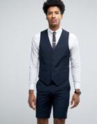 Farah Skinny Vest In Navy - Navy