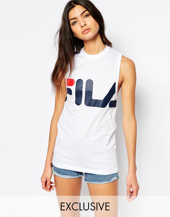 Fila Muscle Tank Tank With Oversized Logo - White