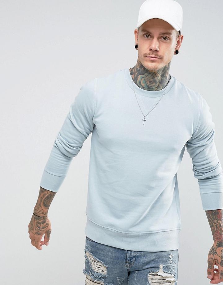 Brave Soul Basic Crew Neck Sweat - Navy