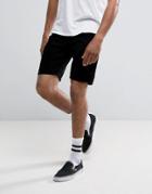 Asos Cord Shorts In Black - Black
