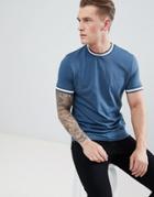 Asos Design T-shirt With Contrast Tipping - Multi