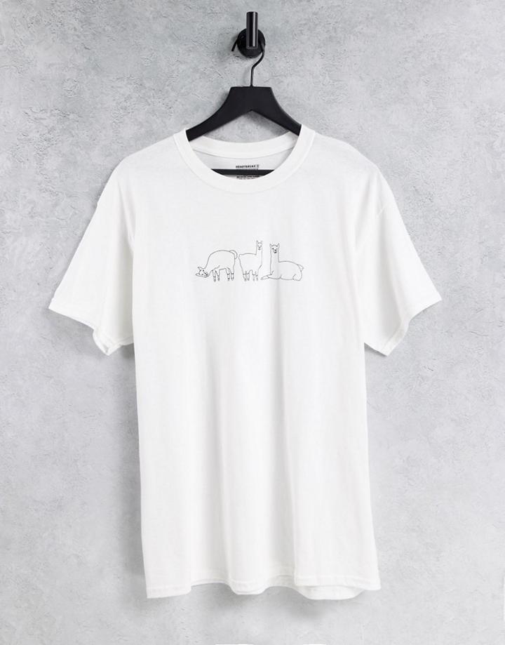Heartbreak Llamas Graphic T-shirt-white