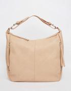 Pieces Slouch Hobo Shoulder Bag In Nude - Nude