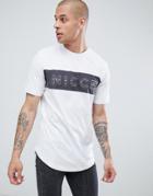Nicce T-shirt In White With Chest Logo Panel - White