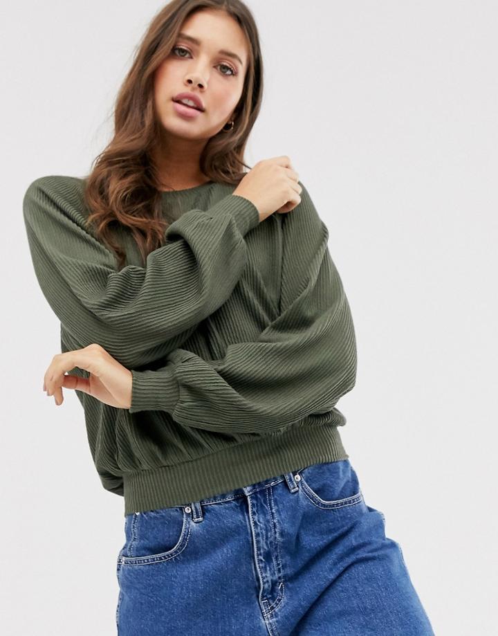 Hollister Slouchy Long Sleeve Top-green
