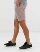Asos Design Jersey Skinny Shorts With Ma1 Pocket In Pink - Pink