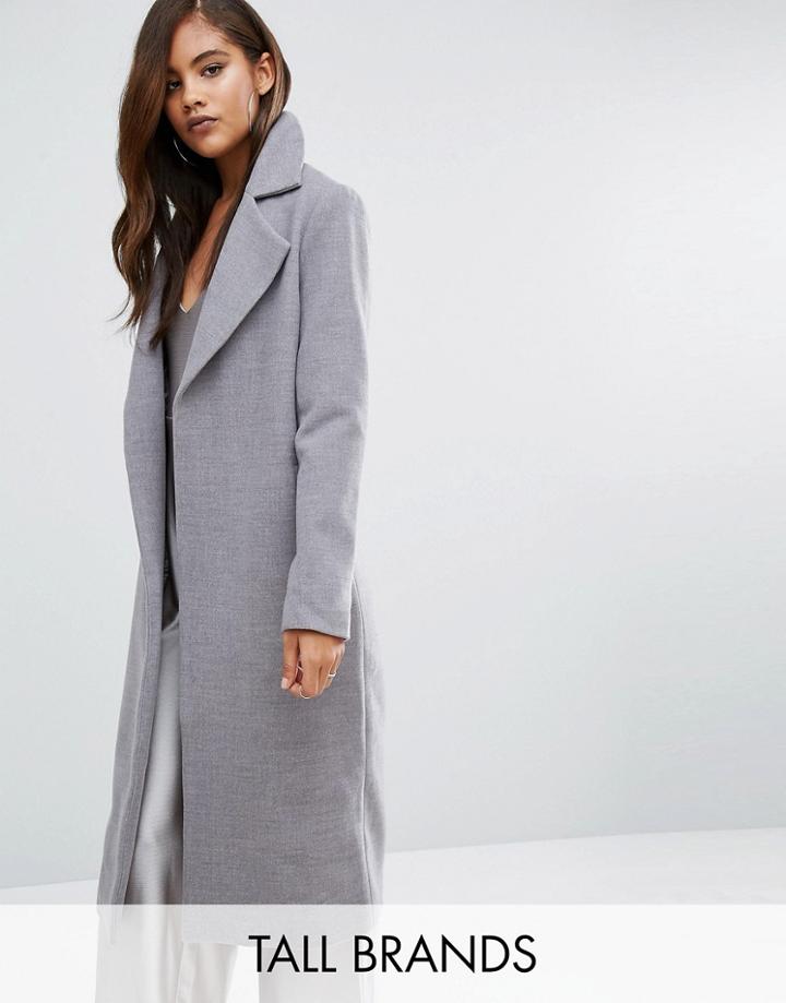 Missguided Tall Longline Duster Coat - Gray