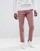 Moss London Stretch Skinny Chino In Pink - Pink