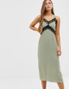 Glamorous Cami Dress With Lace Detail In Ditsy Spot