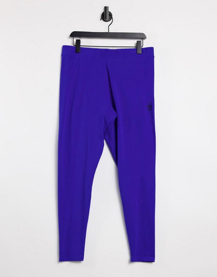 Adidas Originals Trefoil Essentials Logo Leggings In Bold Blue-blues