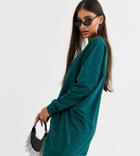 Asos Design Tall Sweat Dress With Front Pocket-green