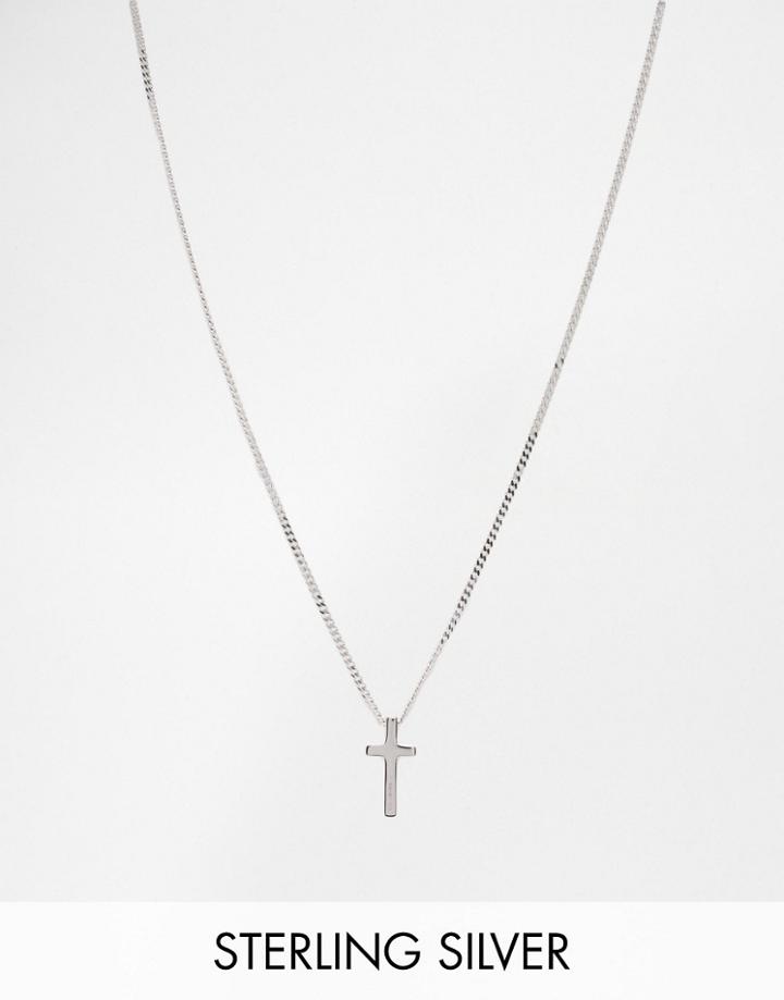 Seven London Cross Necklace In Sterling Silver - Silver