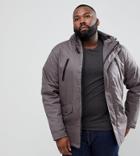 Brave Soul Plus Hooded Bonded Parka - Gray