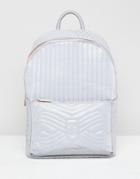 Ted Baker Quilted Bow Reflective Backpack - Silver