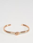 Asos Sleek Knot Cuff Bracelet - Copper