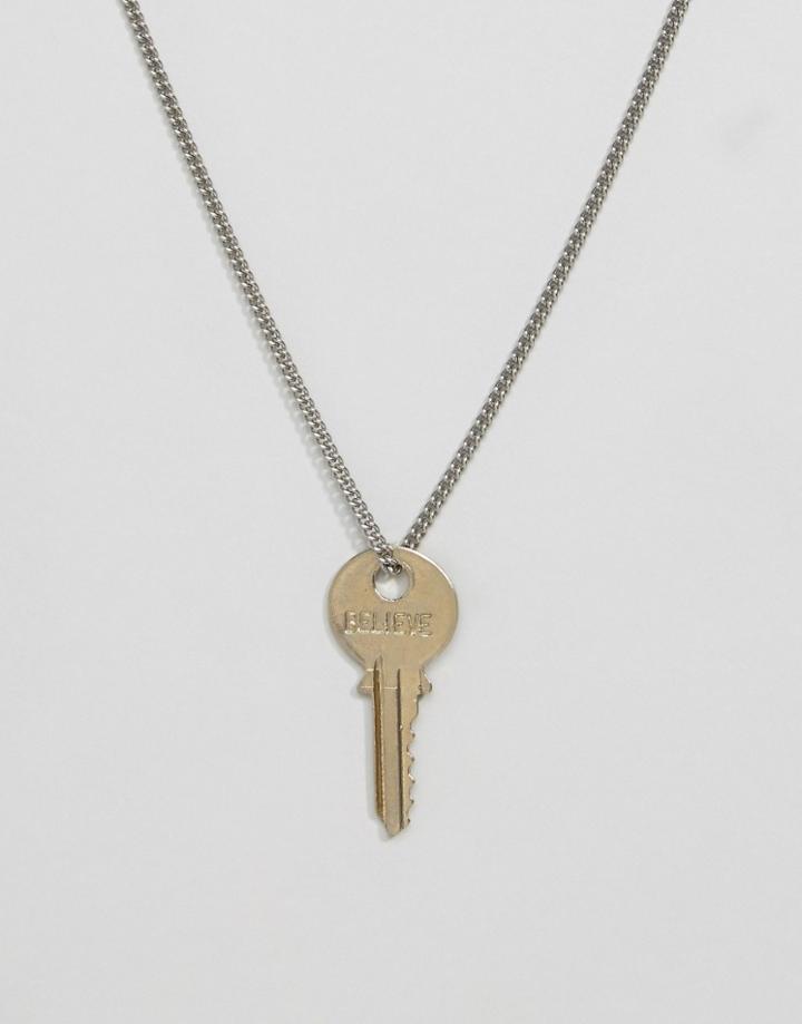 The Giving Keys Believe Key Necklace - Silver
