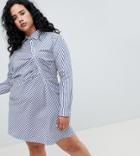 Asos White Curve Shirt Dress In Stripe - Multi