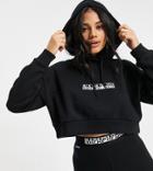 Napapijri Box Cropped Hoodie In Black Exclusive At Asos