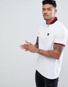 Good For Nothing Muscle Polo Shirt With Zip Detail In White - Black