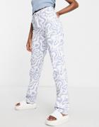 Cotton: On Straight Leg Jeans In Blue Swirl Print