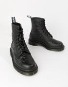 Dr Martens X Joy Division 1460 Black Flat Ankle Boots - Black