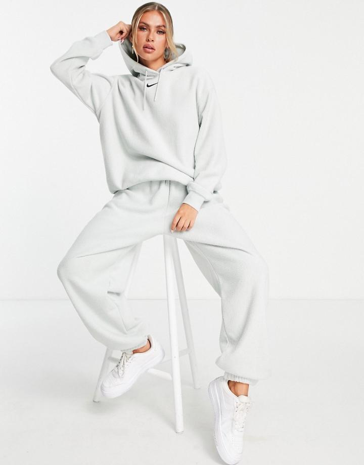 Nike Essentials Plush Fleece Hoodie In Gray-grey