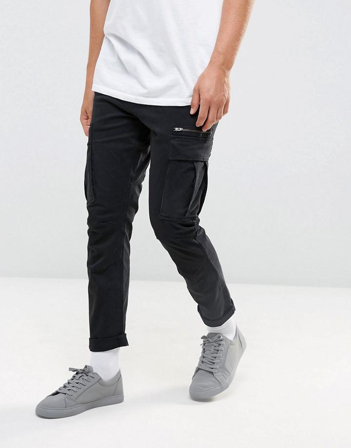 Selected Homme Slim Cargo Pants - Black