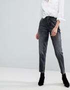 Selected High Rise Mom Jeans - Black