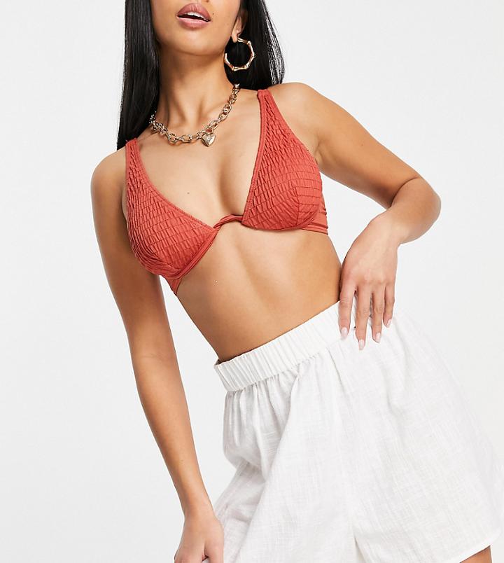 Asos Design Petite Natural Beach Short In White