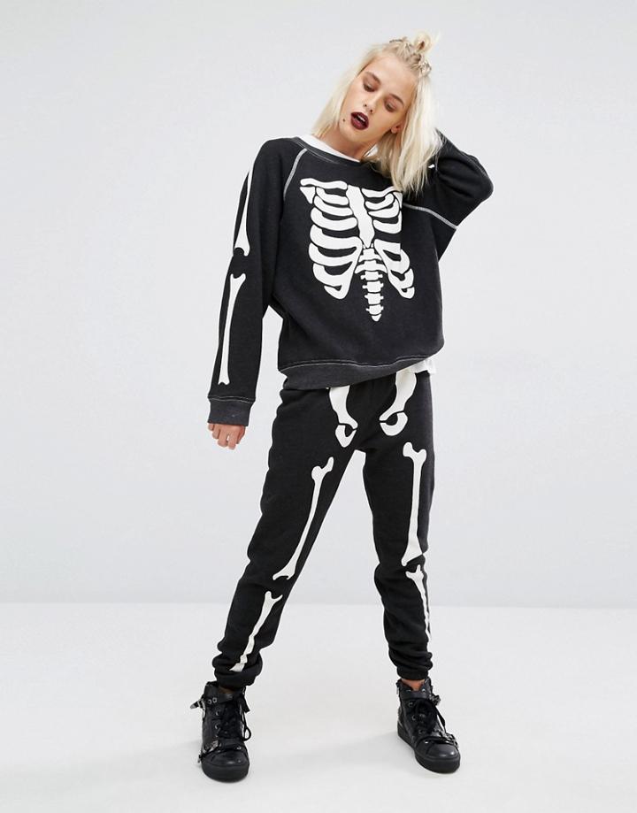 Wildfox Halloween Xray Joggers - Black