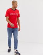Nicce Ringer T-shirt With Large Logo In Red