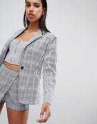 Parallel Lines Waisted Blazer In Check Two-piece - Multi