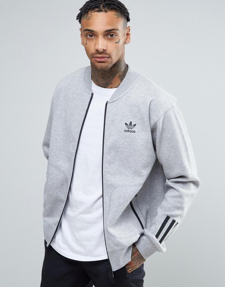 Adidas Originals Paris Pack Relaxed Track Jacket In Gray Bk0521 - Gray