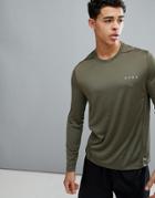 Asos 4505 Long Sleeve T-shirt With Quick Dry In Khaki - Green
