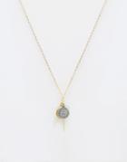 Orelia Mixed Tusk Charm Long Pendant Necklace - Gold