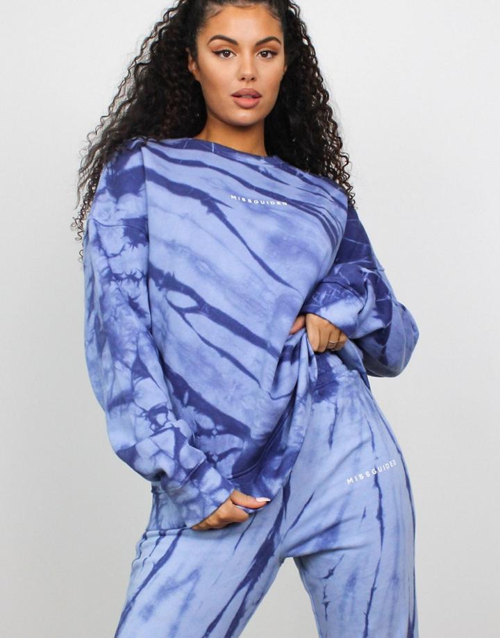 Missguided Oversized Sweatshirt In Tie Dye Print-multi