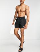 Nike Swimming 5 Inch Volley Logo Taping Shorts In Black