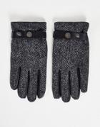 Boardmans Harris Tweed Gloves In Black