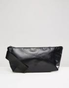 Asos Toiletry Bag In Black Faux Leather - Black
