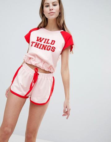 Asos Design Lounge Wild Things Short - Multi