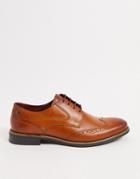 Base London Risco Brogues In Tan Leather-brown