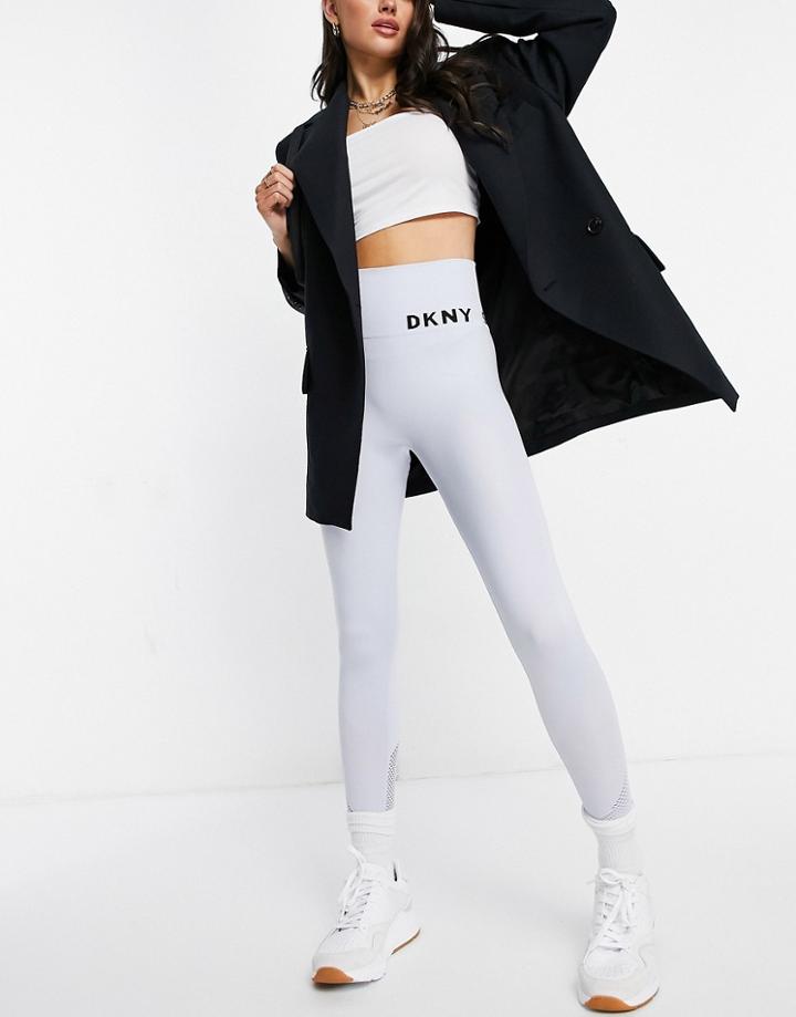 Dkny Seamless High Waisted Mesh Leggings In Lilac-purple
