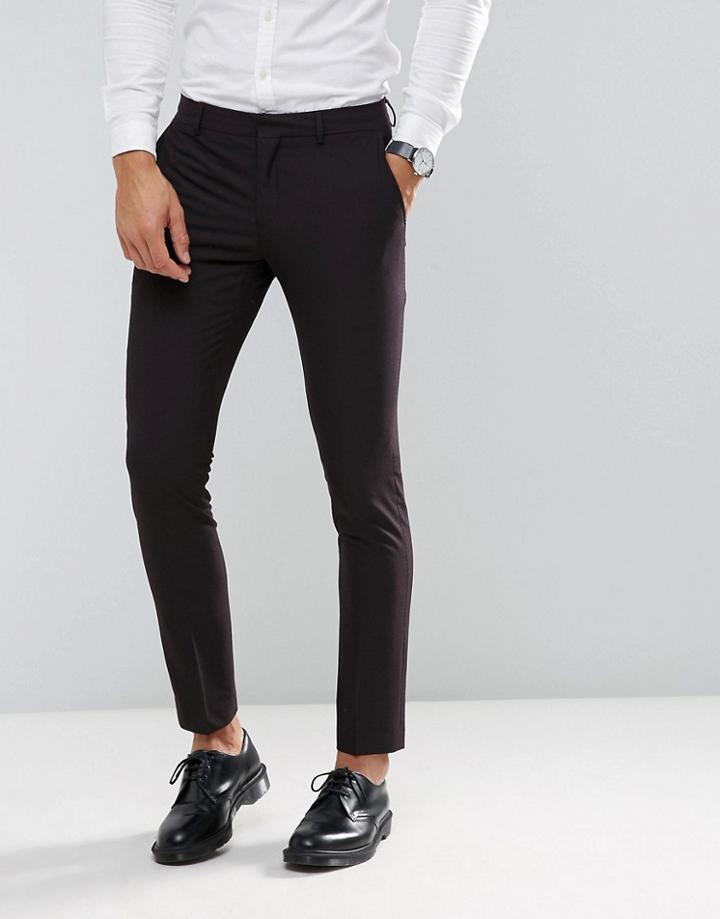 Selected Homme Skinny Tuxedo Suit Pant With Satin Lapel - Red