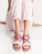 Asos Design Flamingo Rope Espadrilles In Pink Mix