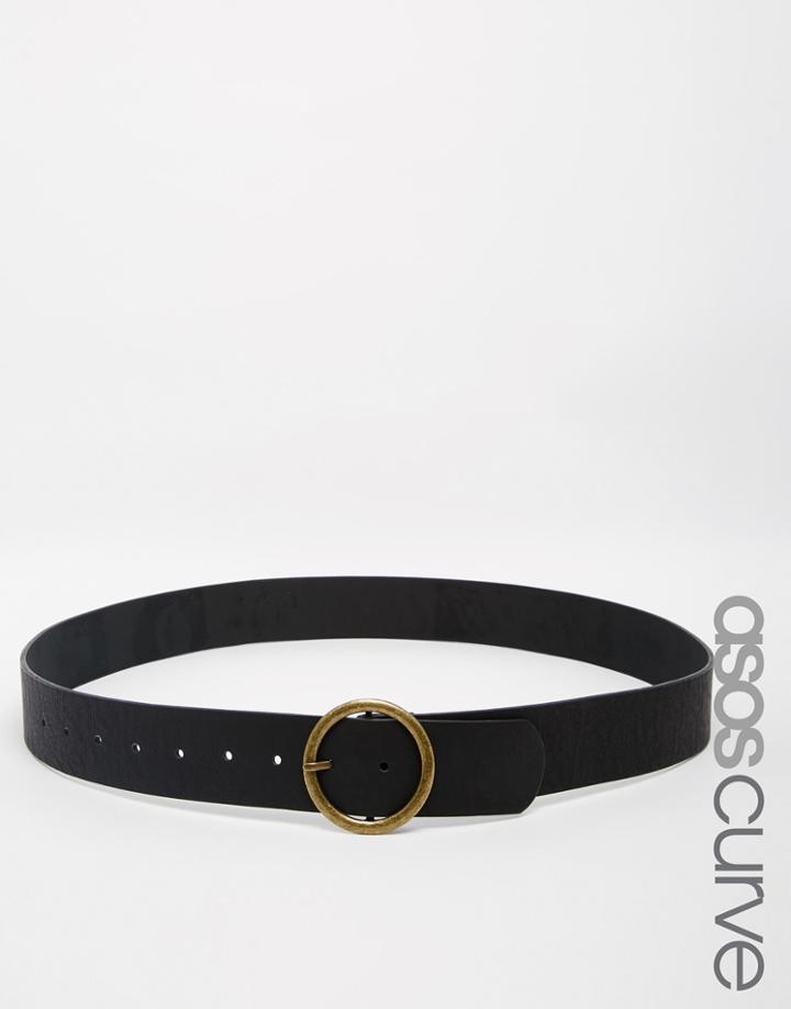 Asos Curve Circle Buckle Jeans Belt - Black
