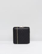 Claudia Canova Quilted Structured Clutch Bag - Black