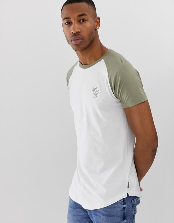 French Connection Longline Raglan Logo T-shirt